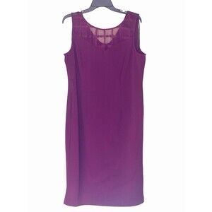 Burgundy Red Sleeveless Midi Dress Size 16W by Maya Brooke Lace Neckline